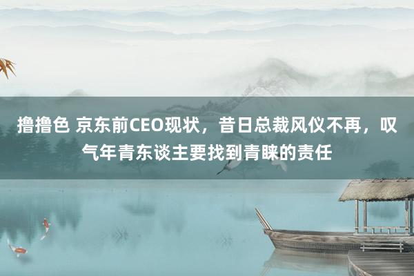 撸撸色 京东前CEO现状，昔日总裁风仪不再，叹气年青东谈主要找到青睐的责任