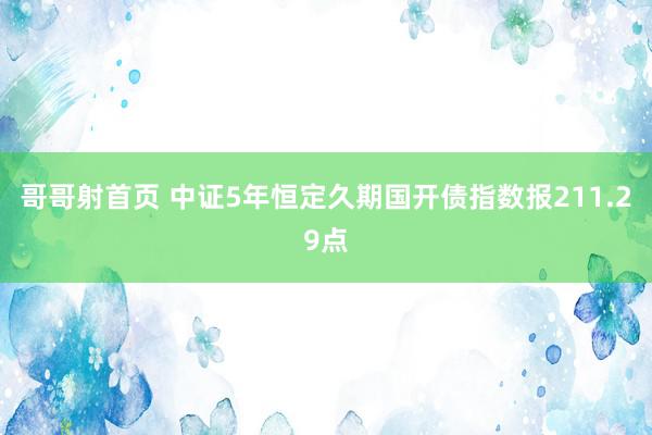 哥哥射首页 中证5年恒定久期国开债指数报211.29点