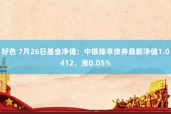 好色 7月26日基金净值：中银臻享债券最新净值1.0412，涨0.05%