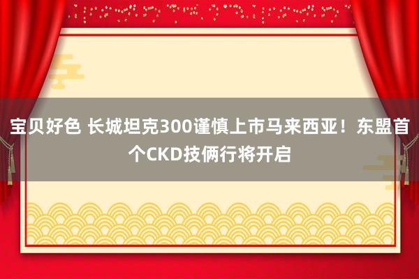 宝贝好色 长城坦克300谨慎上市马来西亚！东盟首个CKD技俩行将开启