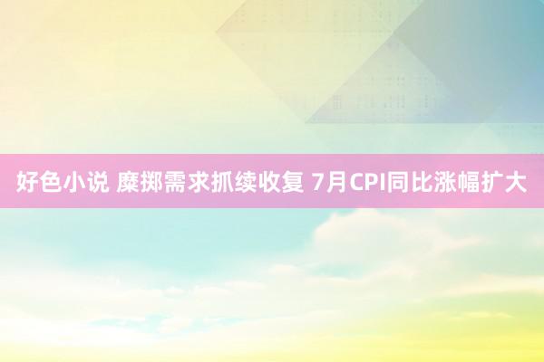 好色小说 糜掷需求抓续收复 7月CPI同比涨幅扩大