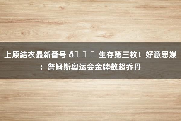 上原結衣最新番号 🏅生存第三枚！好意思媒：詹姆斯奥运会金牌数超乔丹