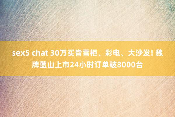 sex5 chat 30万买皆雪柜、彩电、大沙发! 魏牌蓝山上市24小时订单破8000台