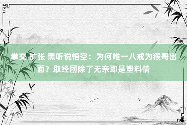 拳交 扩张 黑听说悟空：为何唯一八戒为猴哥出面？取经团除了无奈即是塑料情